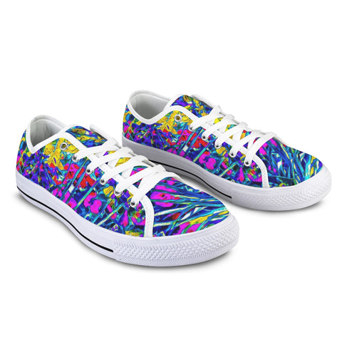 'Agapanthus' (White Trim) Seattle Women's Canvas Plimsolls
