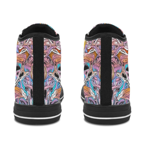 'Psychedelique' (Black) Women's 'Vancouver' High Top Boots