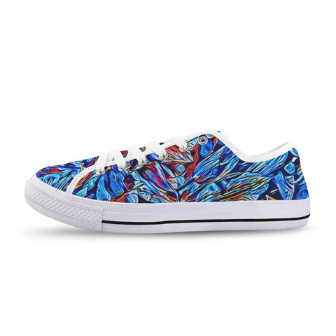 'Clematis Sapphire' (White Trim) Women's Canvas Plimsolls