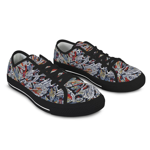 'Clematis Platinum' (Black Trim) Women's Canvas Plimsolls