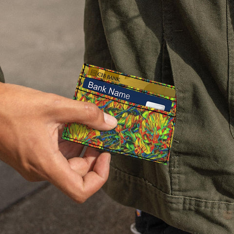 'Peony Citrus' Faux Leather Cardholder