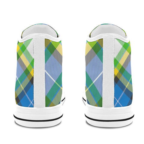 'Yorkshire Tartan' (Slant - White) Vancouver Canvas Boots