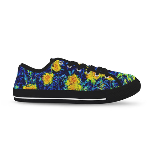 'Wild Poppies' (Black Trim) 'Seattle' Women's Trainers
