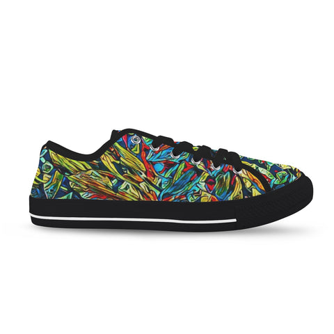'Clematis Electra' (Black Trim) Women's Canvas Plimsolls