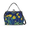 'Wild Poppies' Faux Leather Kisslock Handbag Crossbody