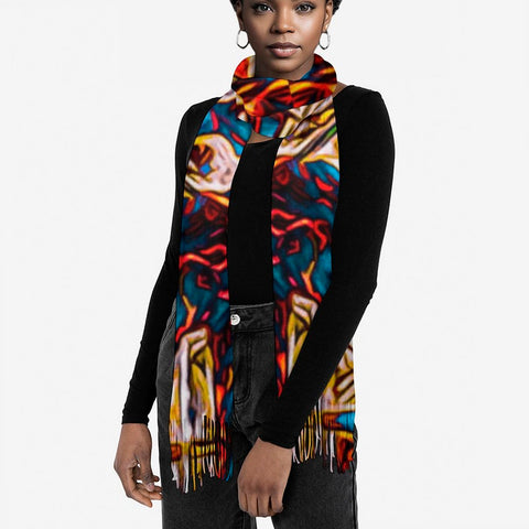 'Boilerplate' Tassel Fleece Scarf
