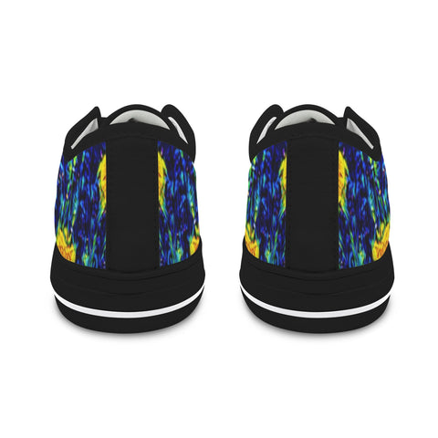 'Wild Poppies' (Black Trim) Women's Canvas Plimsolls