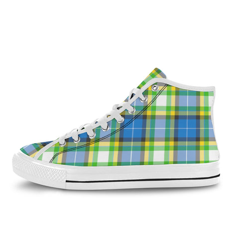 'Yorkshire Tartan' (White) Women's 'Vancouver' High Top Boots
