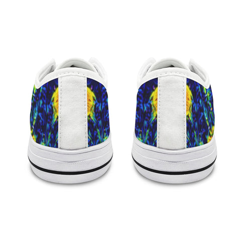 'Wild Poppies' (White) Seattle Low Top Men's Shoes (Model 1013-6)