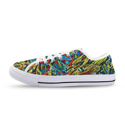 'Clematis Electra' (White Trim) Women's Canvas Plimsolls