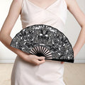 'Liquorice' (Black Edge) Double-Sided Folding Bamboo Fan