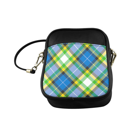 'Yorkshire Tartan' (Slant) Faux Leather Sling Pouch