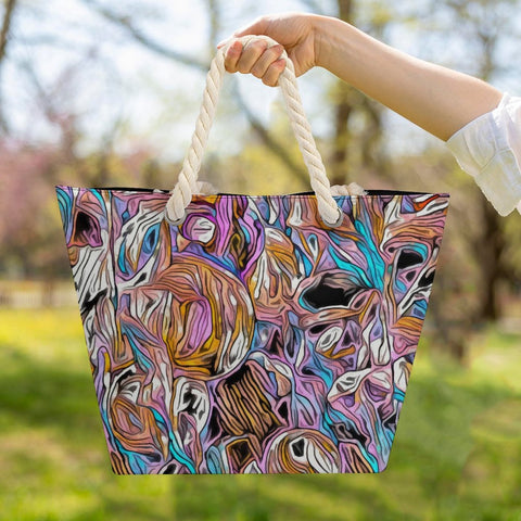 'Psychedelique' Hemp Rope Tote Bag