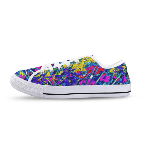 'Agapanthus' (White Trim) Seattle Women's Canvas Plimsolls