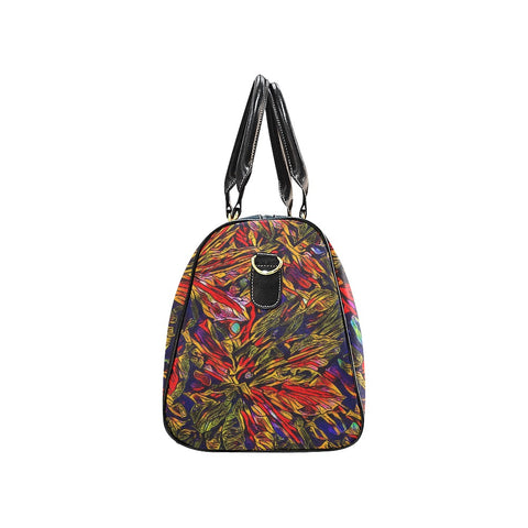 'Clematis Firestorm' Nylon Duffle With Faux Leather Trim