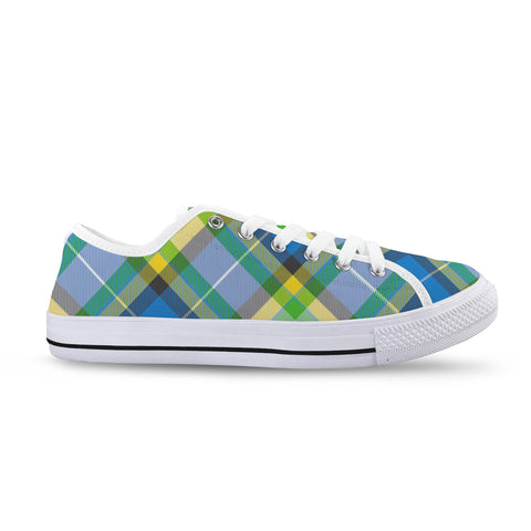 'Yorkshire Tartan' (Slant/White Trim) Women's Canvas Plimsolls