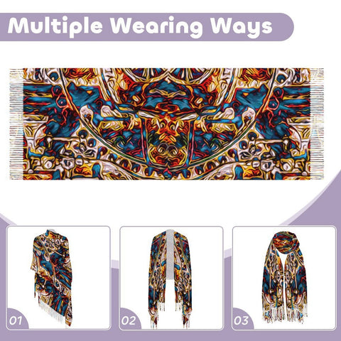 'Boilerplate' Tassel Fleece Scarf