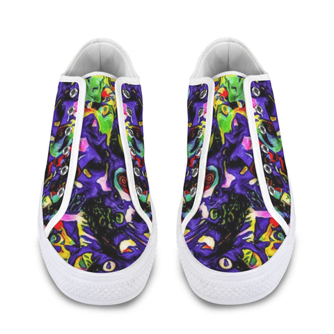 'Purple Haze' (White Trim) Women's Canvas Plimsolls