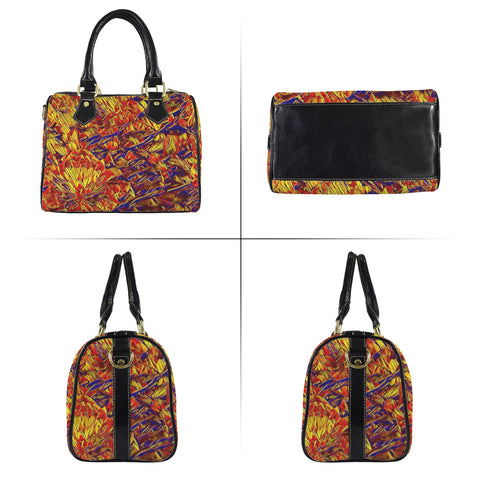 'Peony' Boston-Mini PU Handbag (Black Trim)