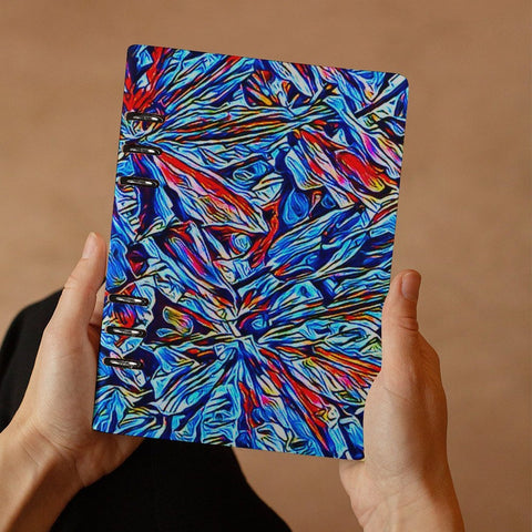 'Clematis Sapphire' Faux Leather A5 Binder Notebook