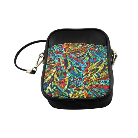 'Clematis Electra' Faux Leather Sling Pouch