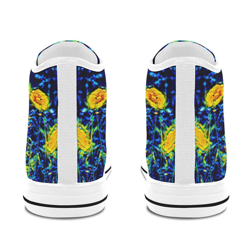 'Wild Poppies' (White Trim) Vancouver Canvas Boots
