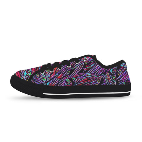 'Clematis Neon'' (Black Trim) Women's Canvas Plimsolls