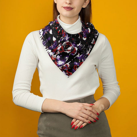 'Gothic Rose' Poly Scarf Square