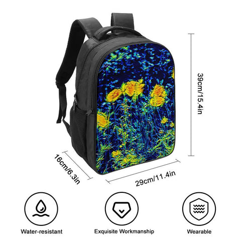 'Wild Poppies' Nylon Backpack