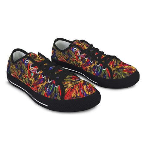 'Clematis Firestorm' (Black Trim) Women's Canvas Plimsolls