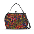 'Clematis Firestorm' Faux Leather Kisslock Handbag Crossbody