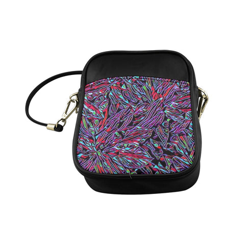 'Clematis Neon' Faux Leather Sling Pouch