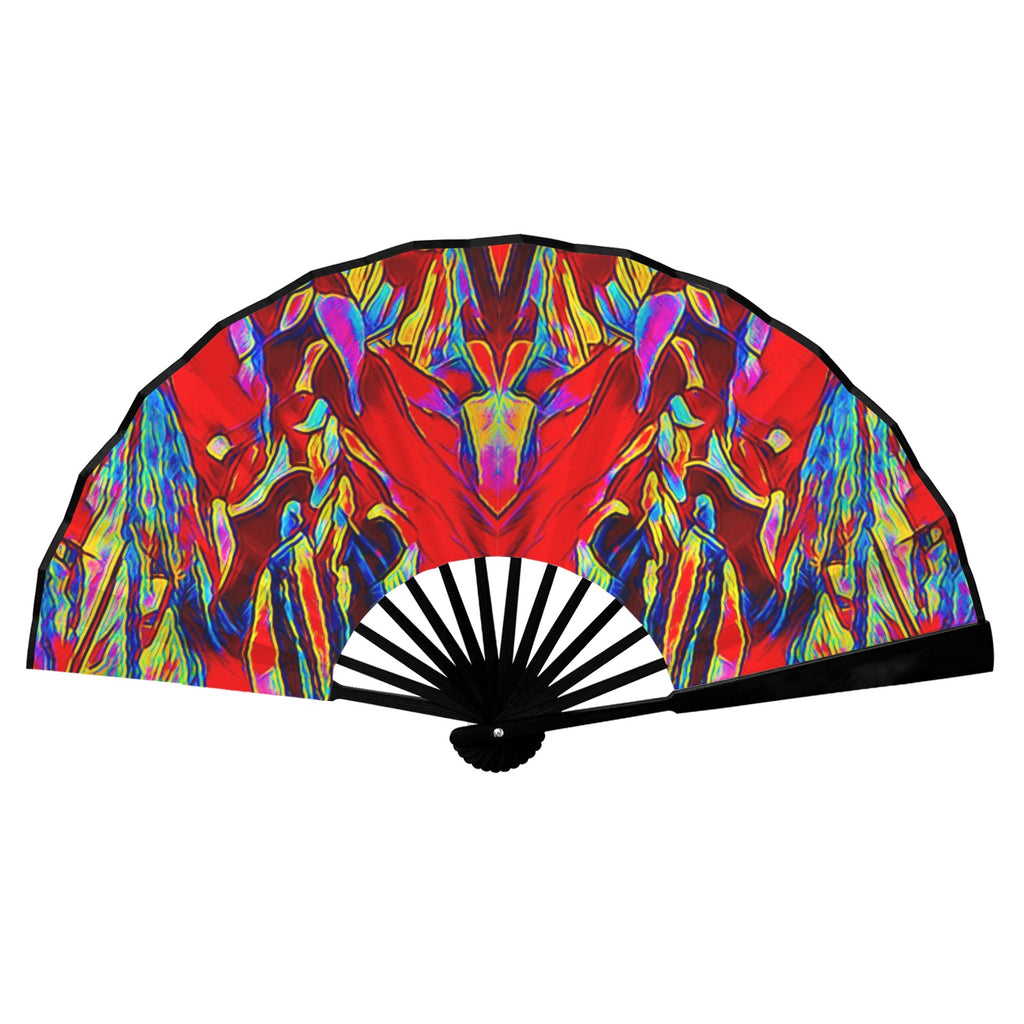 'Soulwood' (Black Edge) Double-Sided Folding Bamboo Fan