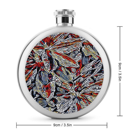 'Clematis Platinum' Hip Flask