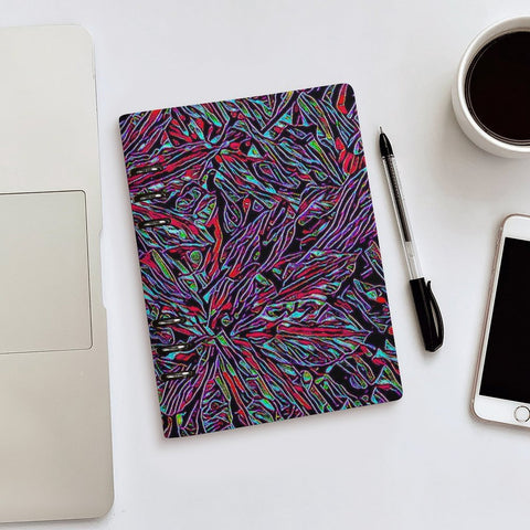 'Clematis Neon' Faux Leather A5 Binder Notebook
