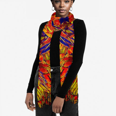 'Peony' Tassel Fleece Scarf