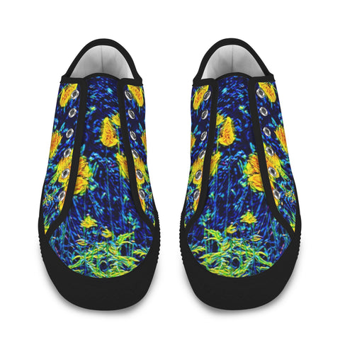 'Wild Poppies' (Black Trim) 'Seattle' Women's Trainers