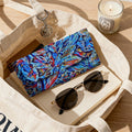 'Clematis Sapphire' Faux Leather Glasses Case