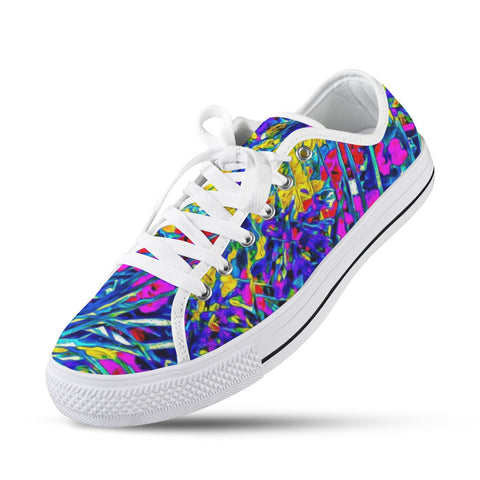 'Agapanthus' (White Trim) Seattle Women's Canvas Plimsolls