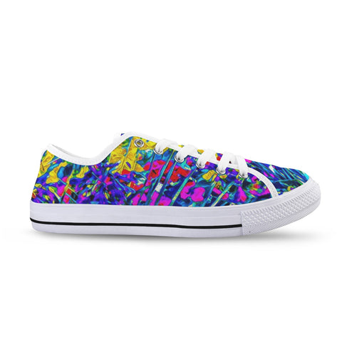 'Agapanthus' (White Trim) Seattle Women's Canvas Plimsolls