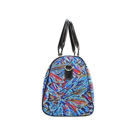 'Clematis Sapphire' Nylon Duffle with Faux Leather Trim