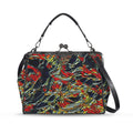 'Earthquake' Faux Leather Kisslock Handbag Crossbody