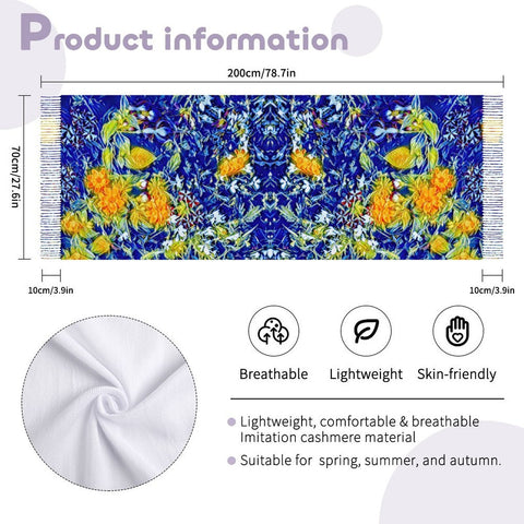 'Summer Basket' Tassel Fleece Scarf