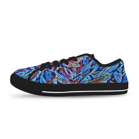 'Clematis Sapphire' (Black Trim) Women's Canvas Plimsolls