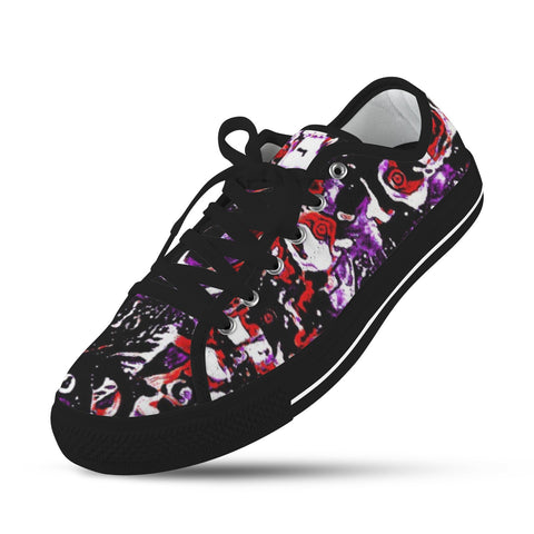'Gothic Rose' (Black Trim) Women's Canvas Plimsolls