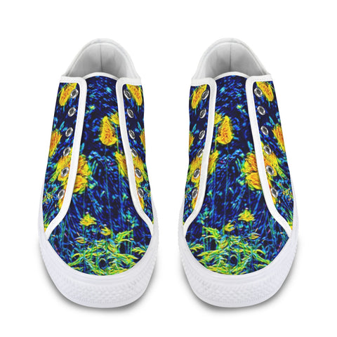 'Wild Poppies' (White Trim) 'Seattle' Women's Trainers
