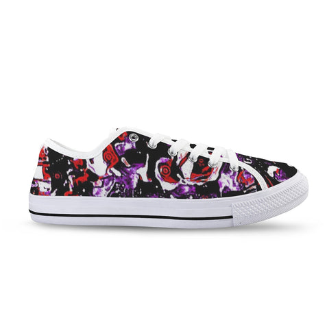 'Gothic Rose' (White Trim) Women's Canvas Plimsolls
