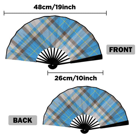 'Yorkshire Marine' (Slant / Black Edge) Double-Sided Folding Bamboo Fan