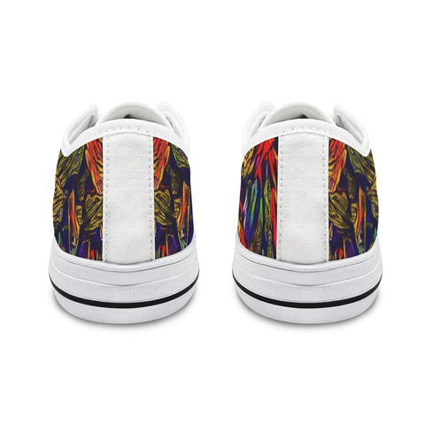 'Clematis Firestorm' (White Trim) Women's Canvas Plimsolls
