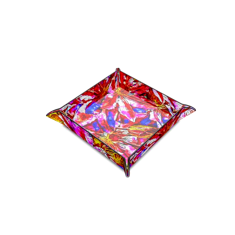 'Clematis Cerise' Leather Trinket Tray